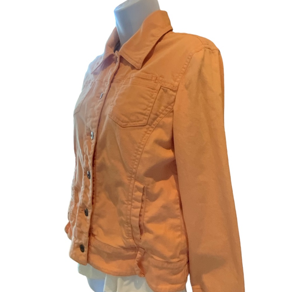 Chico’s Marigold Jacket Denim Stretch Button Closure Detailed Long Sleeves